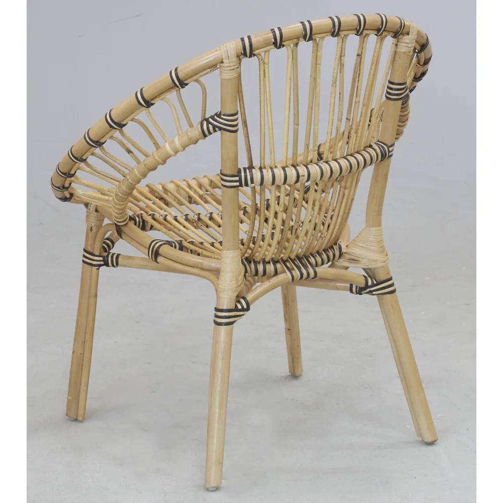 Fauteuil rond rotin naturel H 85 cm L 55 cm P 70 cm – AUBRY GASPARD - Imagen 2