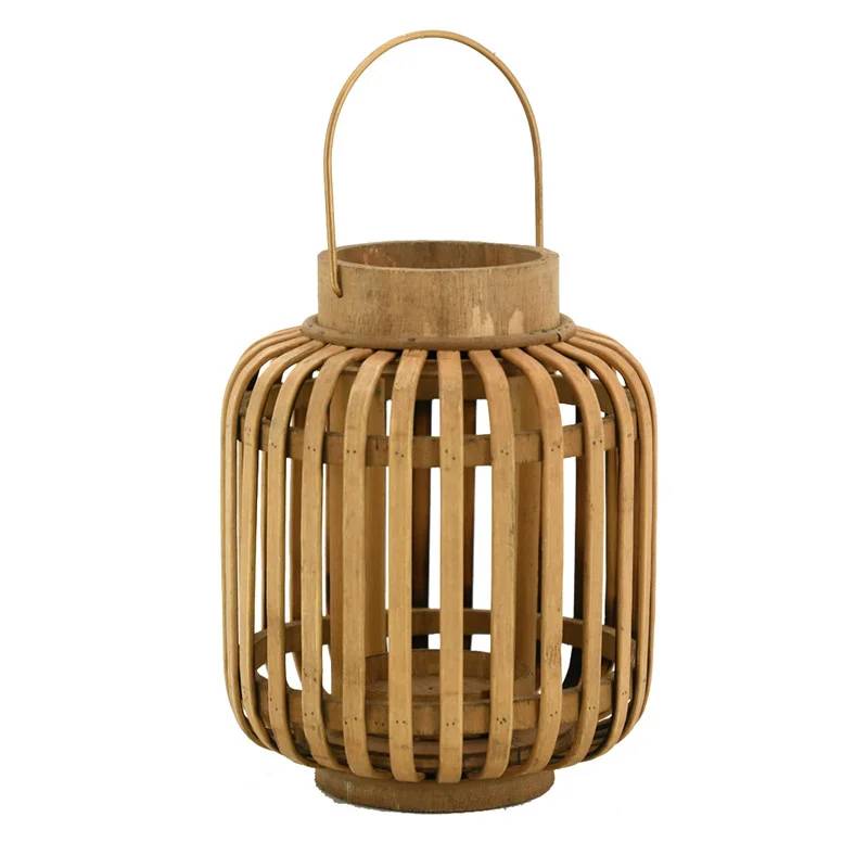 Lanterne Photophore Bambou Verre ø 14 H 24 cm - AUBRY GASPARD