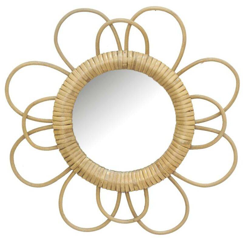 Miroir Fleur Rotin Naturel Ø 31 cm – - Imagen 4
