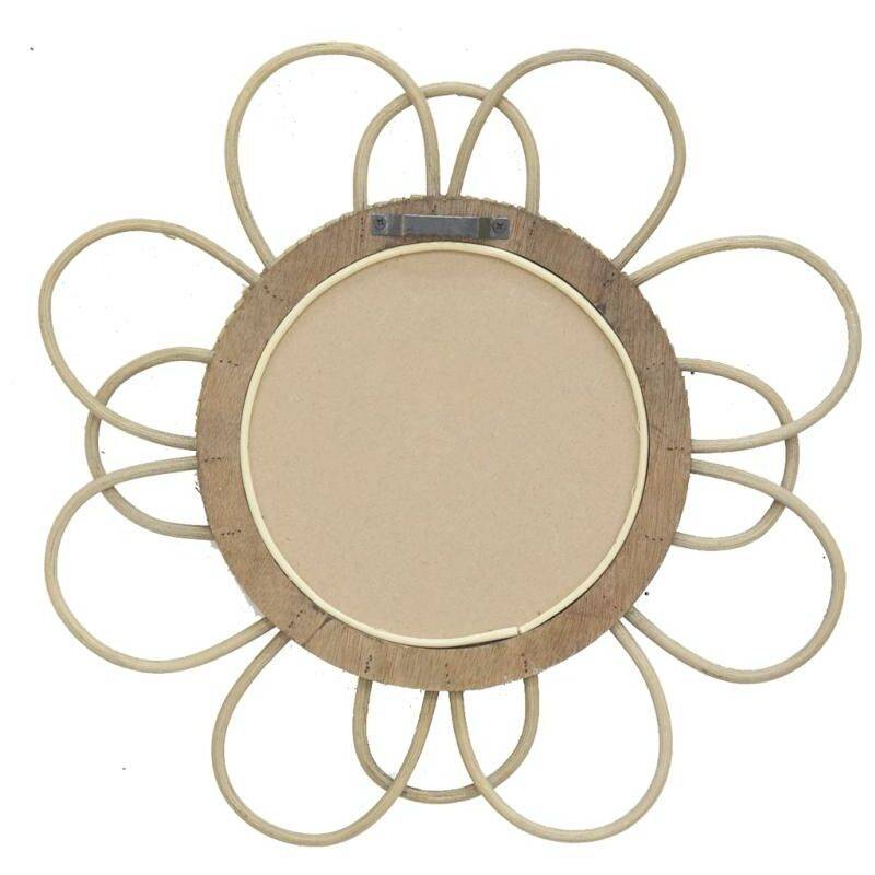 Miroir Fleur Rotin Naturel Ø 31 cm – - Imagen 3
