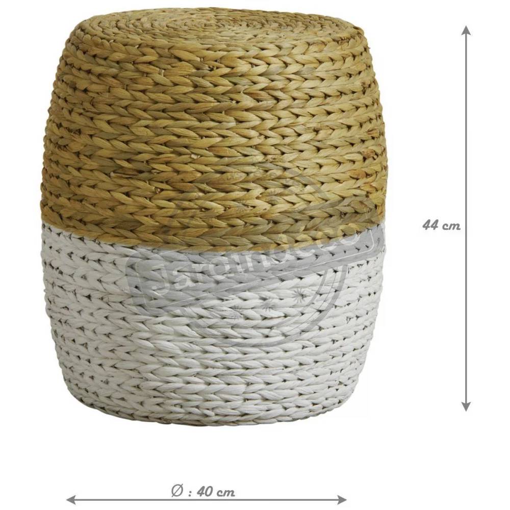 Tabouret rond jacinthe bicolore – AUBRY GASPARD - Imagen 2
