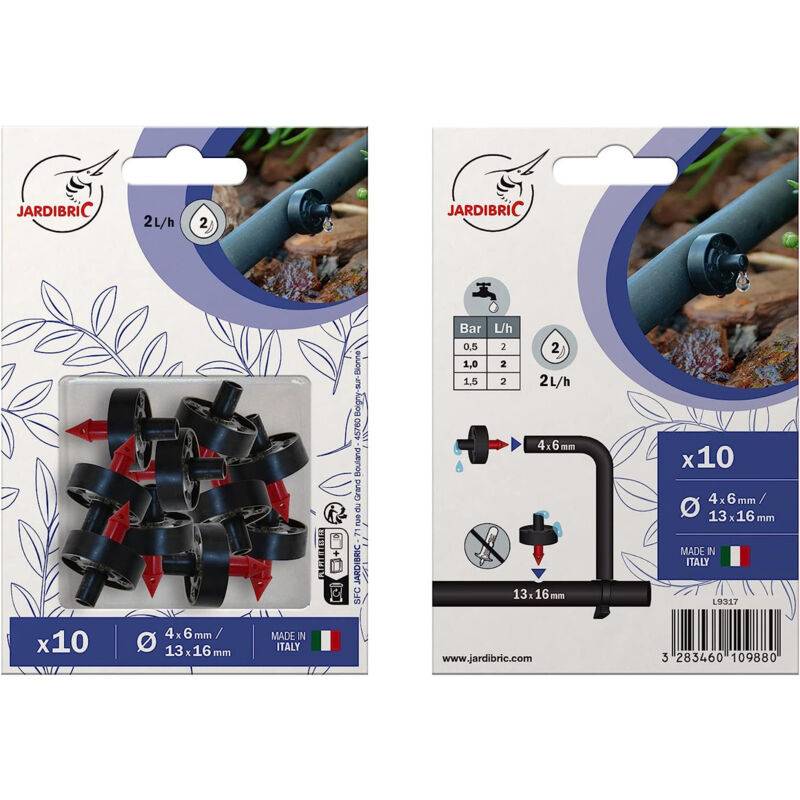 Goutteur auto-régulant auto-perçant 2 L/h lot 10 - JARDIBRIC - Imagen 1