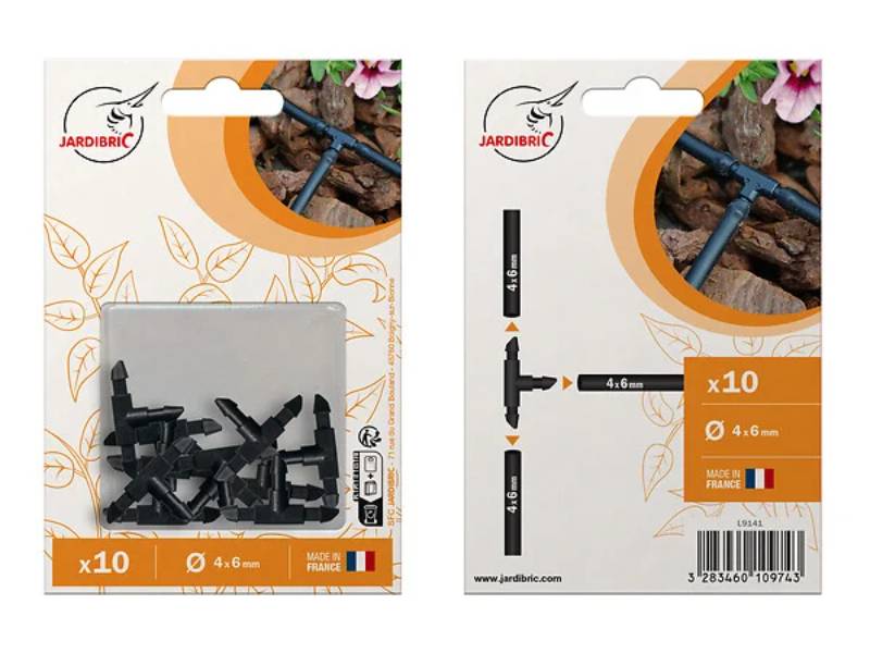 Té cannelé 6 mm lot de 10 JARDIBRIC