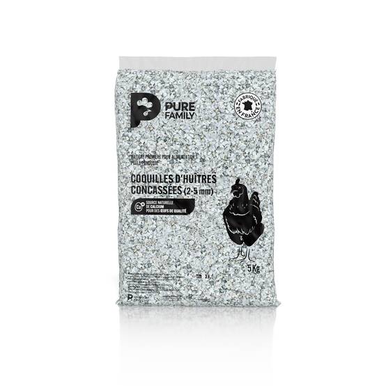 Pure Family - Complément minéral Coquilles d’huitres pour poule 5 kg - Pure Family