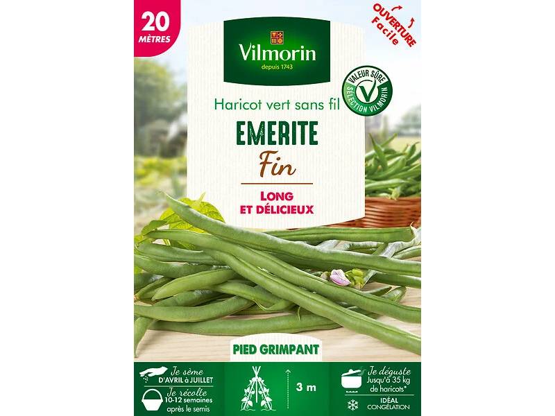 Vilmorin - Haricot Emérite serie 20M boîte graines 110 g - Vilmorin
