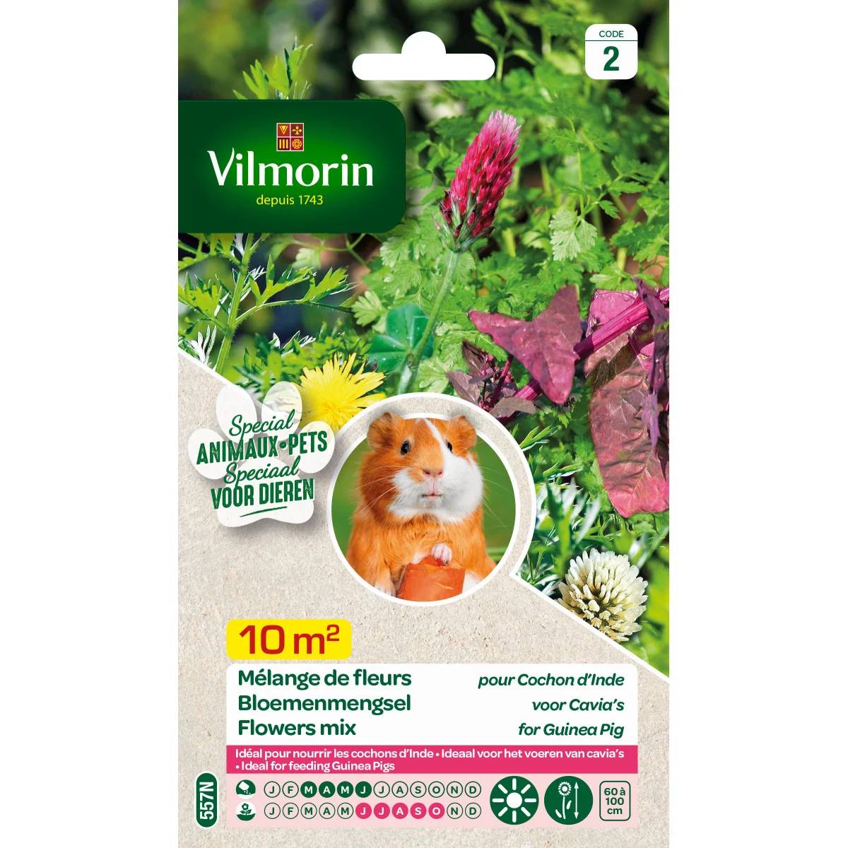 Vilmorin - Mélange de fleurs pour Cochons d'Inde serie 2 sachet graines 12 g - Vilmorin - Image 1