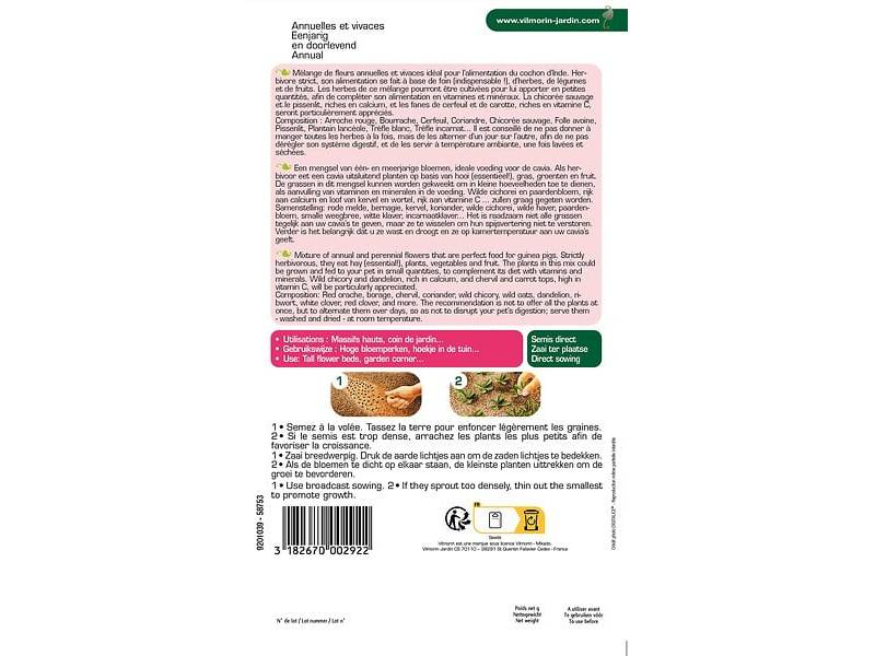 Vilmorin - Mélange de fleurs pour Cochons d'Inde serie 2 sachet graines 12 g - Vilmorin - Image 5
