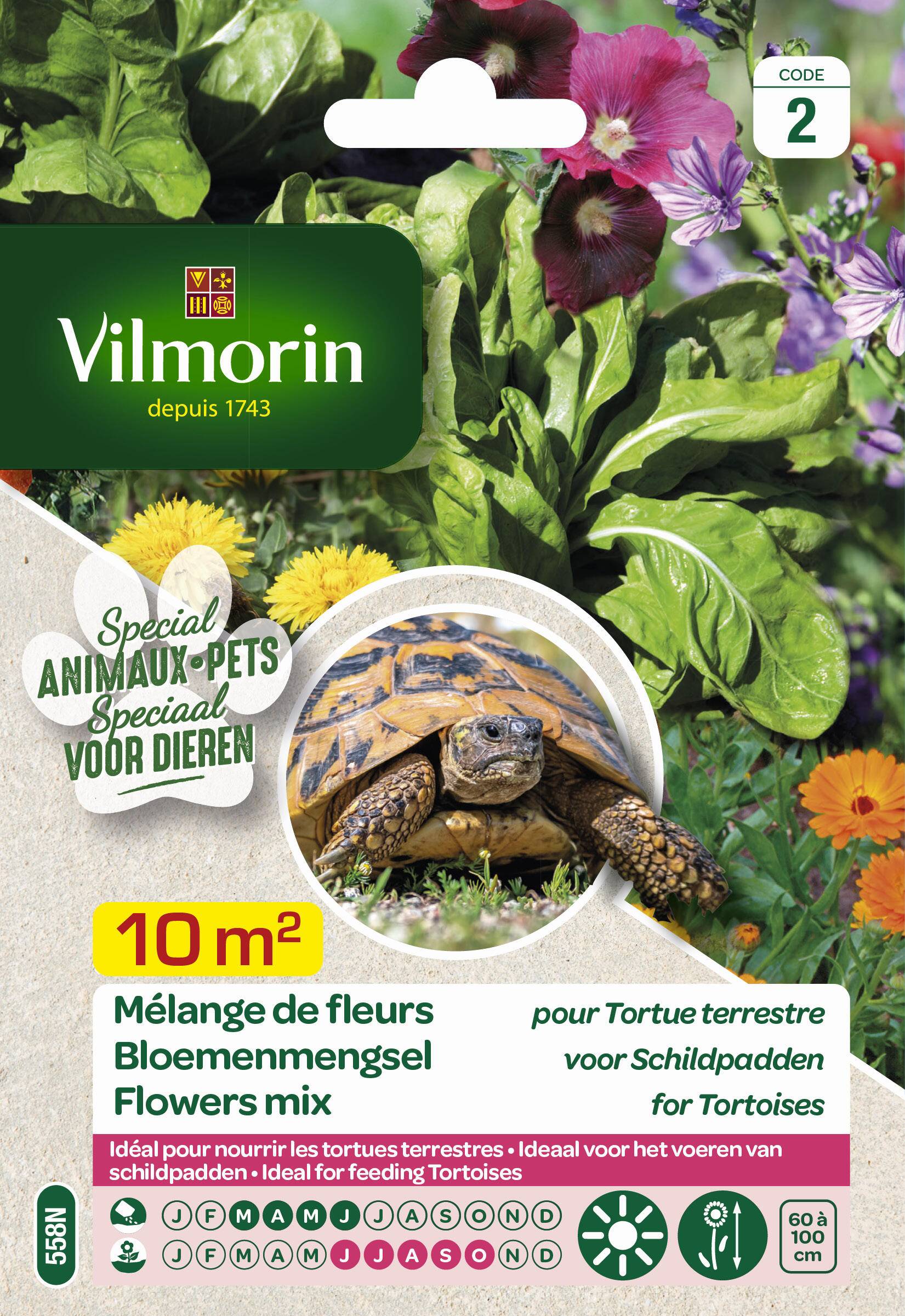Vilmorin - Mélange de fleurs pour Tortues Terrestres serie 2 sachet graines 12 g - Vilmorin - Image 3