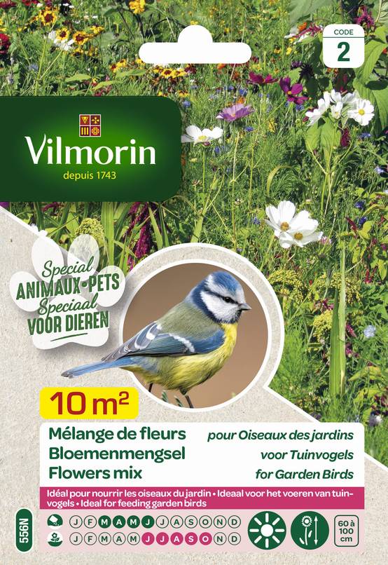 Vilmorin - Mélange de fleurs Attire les Oiseaux serie 2 sachet graines 12 g - Vilmorin - Image 1