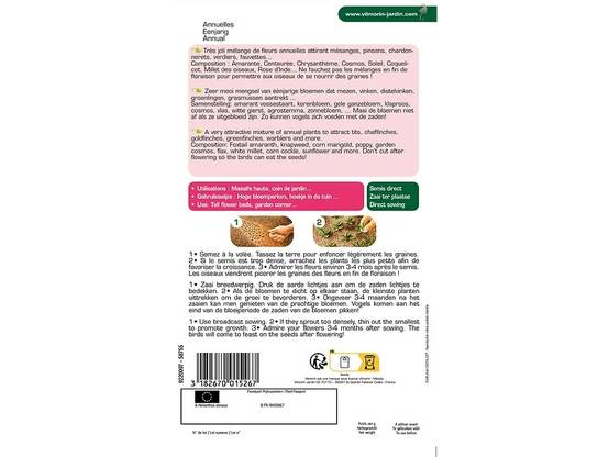 Vilmorin - Mélange de fleurs Attire les Oiseaux serie 2 sachet graines 12 g - Vilmorin - Image 6