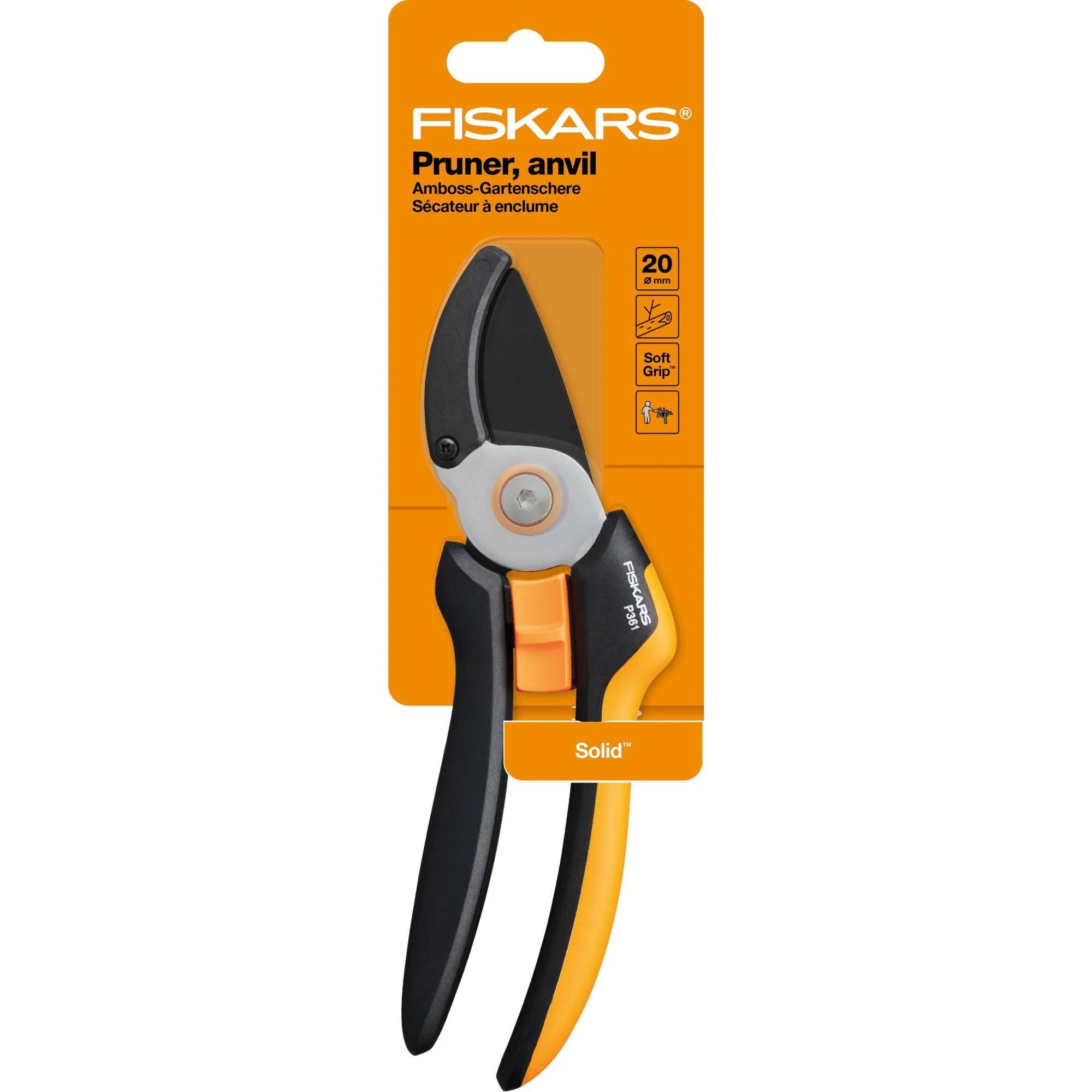 Sécateur enclume acier noir L P361 SOLID – FISKARS - Imagen 3