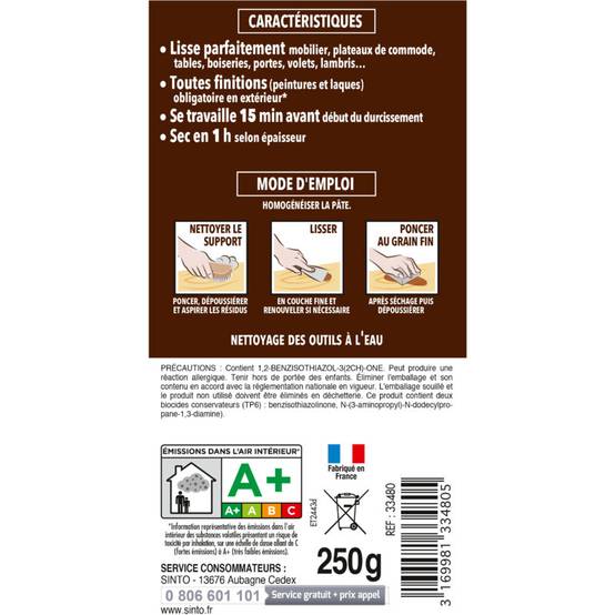 SINTO - Enduit De Lissage Pour Bois Clair - SINTO - Image 3