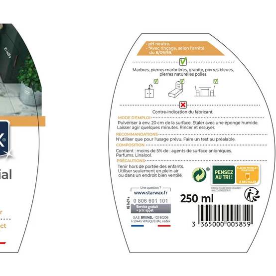 Starwax - NETTOYANT RAVIVEUR POUR MARBRE ET PIERRES NATURELLES 250ML - Image 4