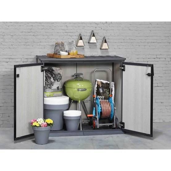 Keter - Armoire de jardin Patio Store Brossium résine gris H.115 cm modèle 1000 L - Keter - Image 14