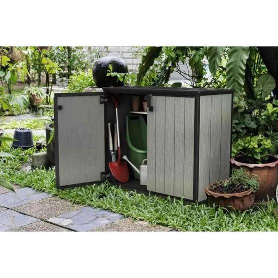 Keter - Armoire de jardin Patio Store Brossium résine gris H.115 cm modèle 1000 L - Keter - Image 15