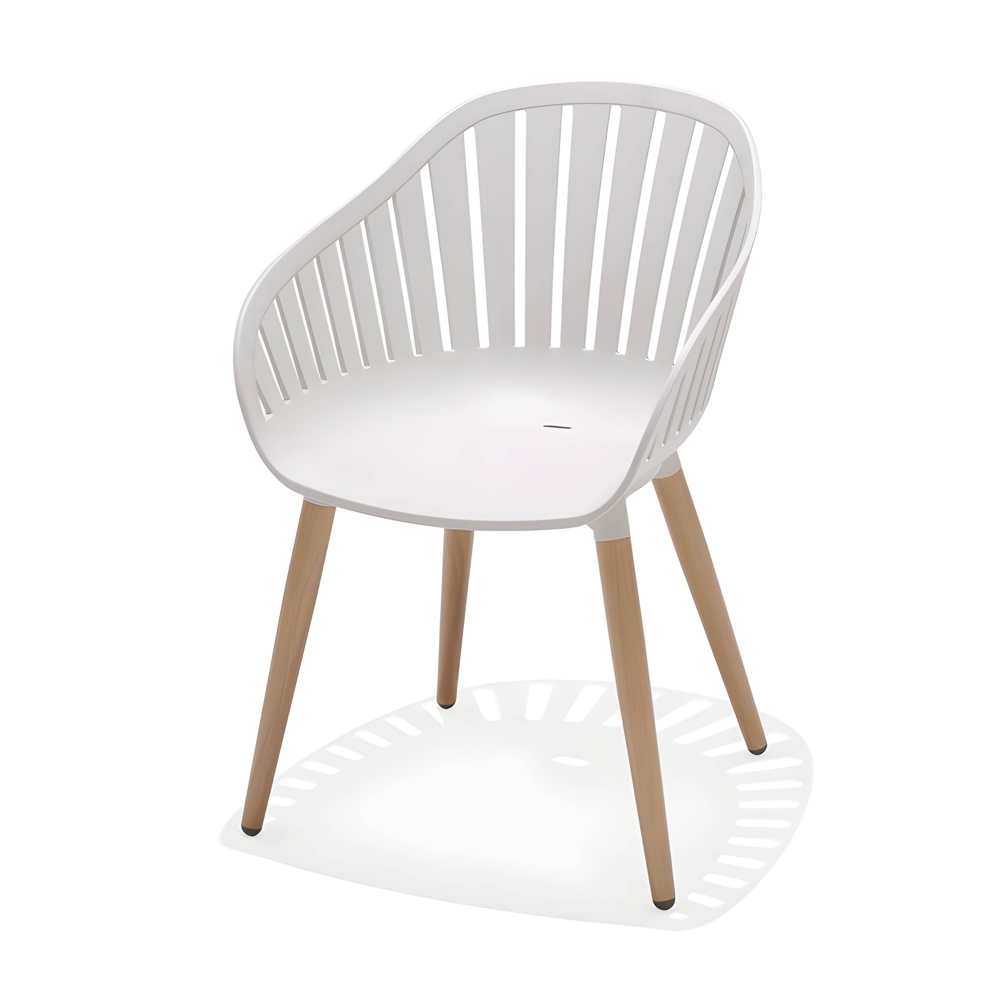 Ecloz - Fauteuil Jardin Aluminium Résine Blanc 55 x 53 x H 80 cm - ECLOZ