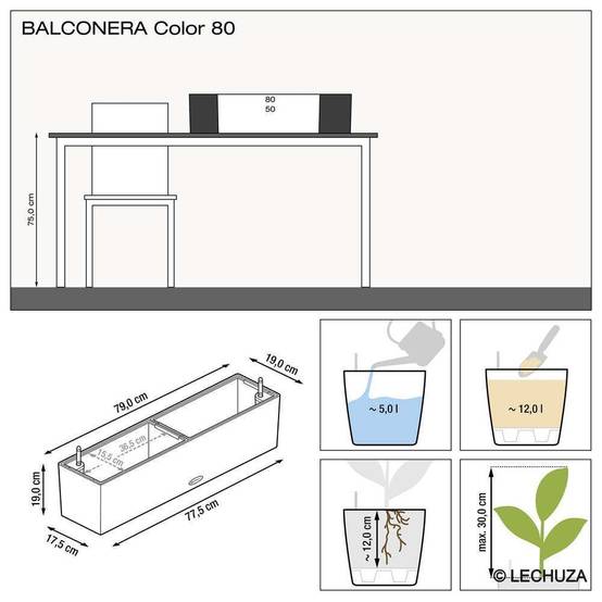Lechuza - Balconera Color 80 - kit complet, gris ardoise Lechuza - Image 8