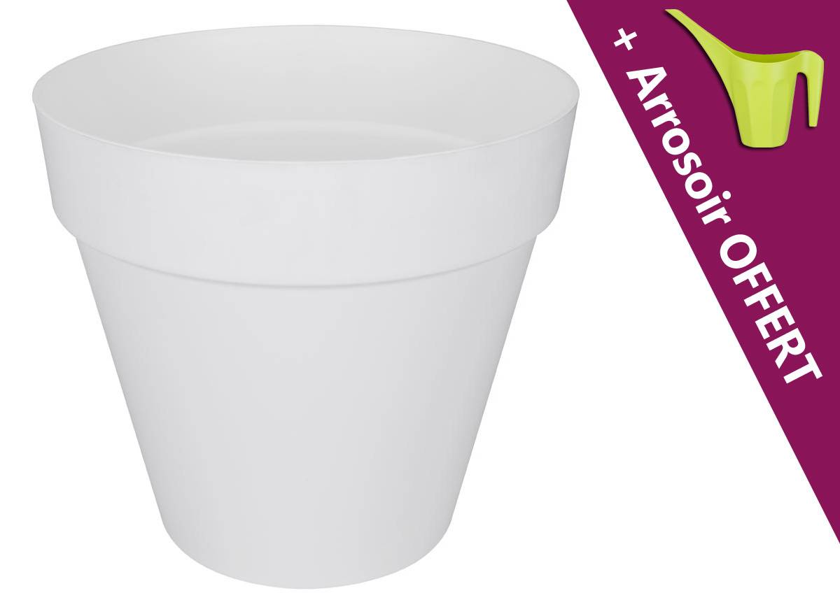 Pot de fleurs Loft Urban rond plastique blanc Ø60xH.53 cm - Elho - Imagen 6