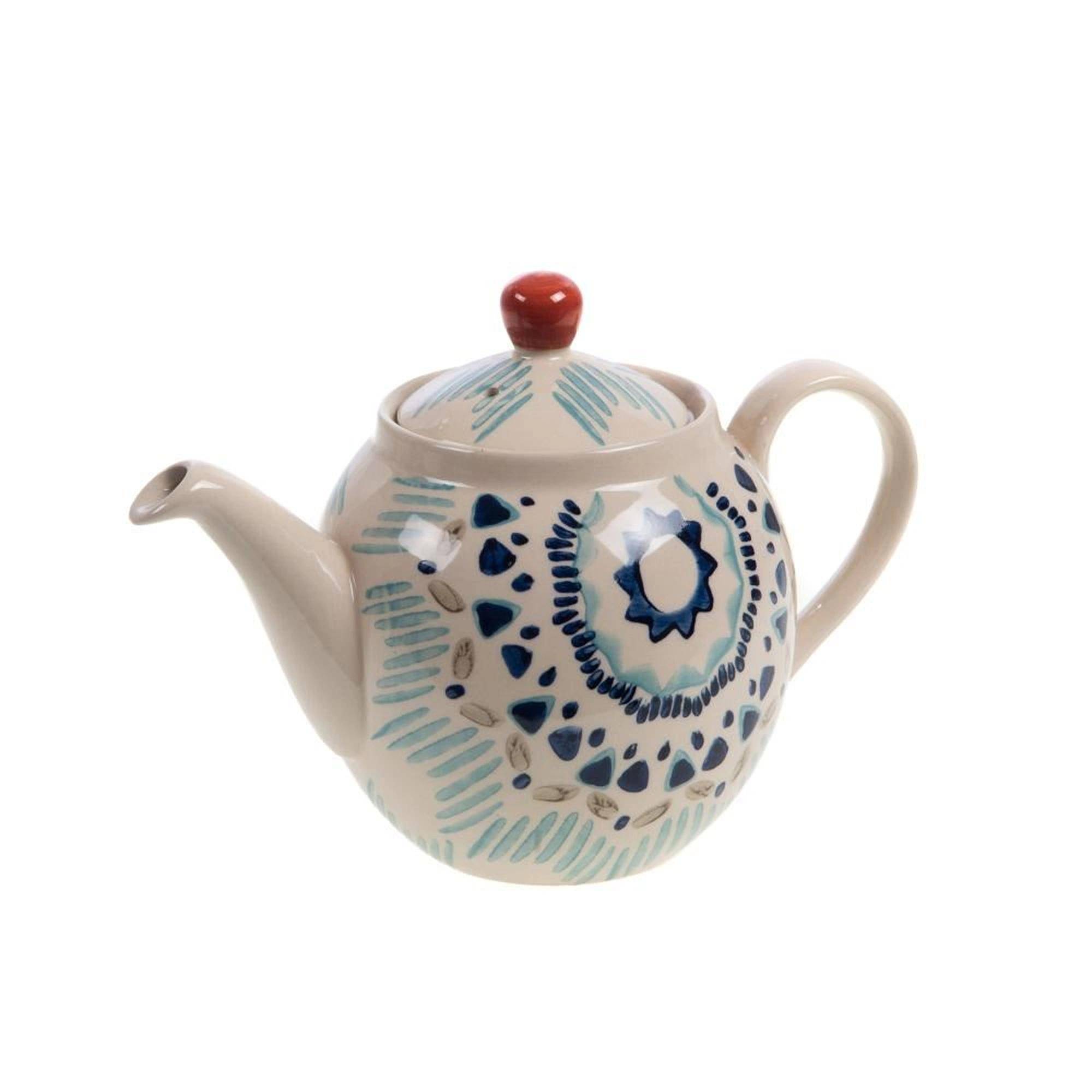Théière infuseur Keola grès décoré L.14 cm l.23 cm H.15.5 cm - Amadeus - Imagen 1