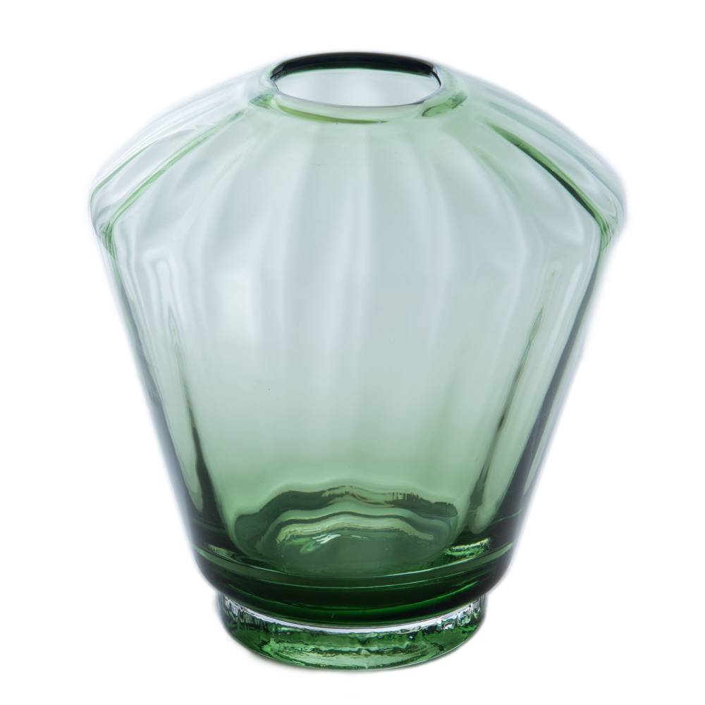 Lou de Castellane - Vase Jaya verre teinté vert Ø19 cm - LOU DE CASTELLANE