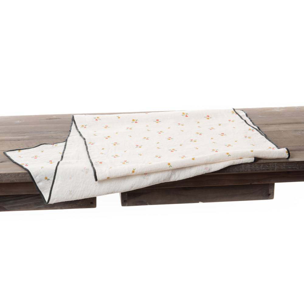 Chemin de table en lin blanc L.45 cm l.2 cm H.150 cm - Image 2