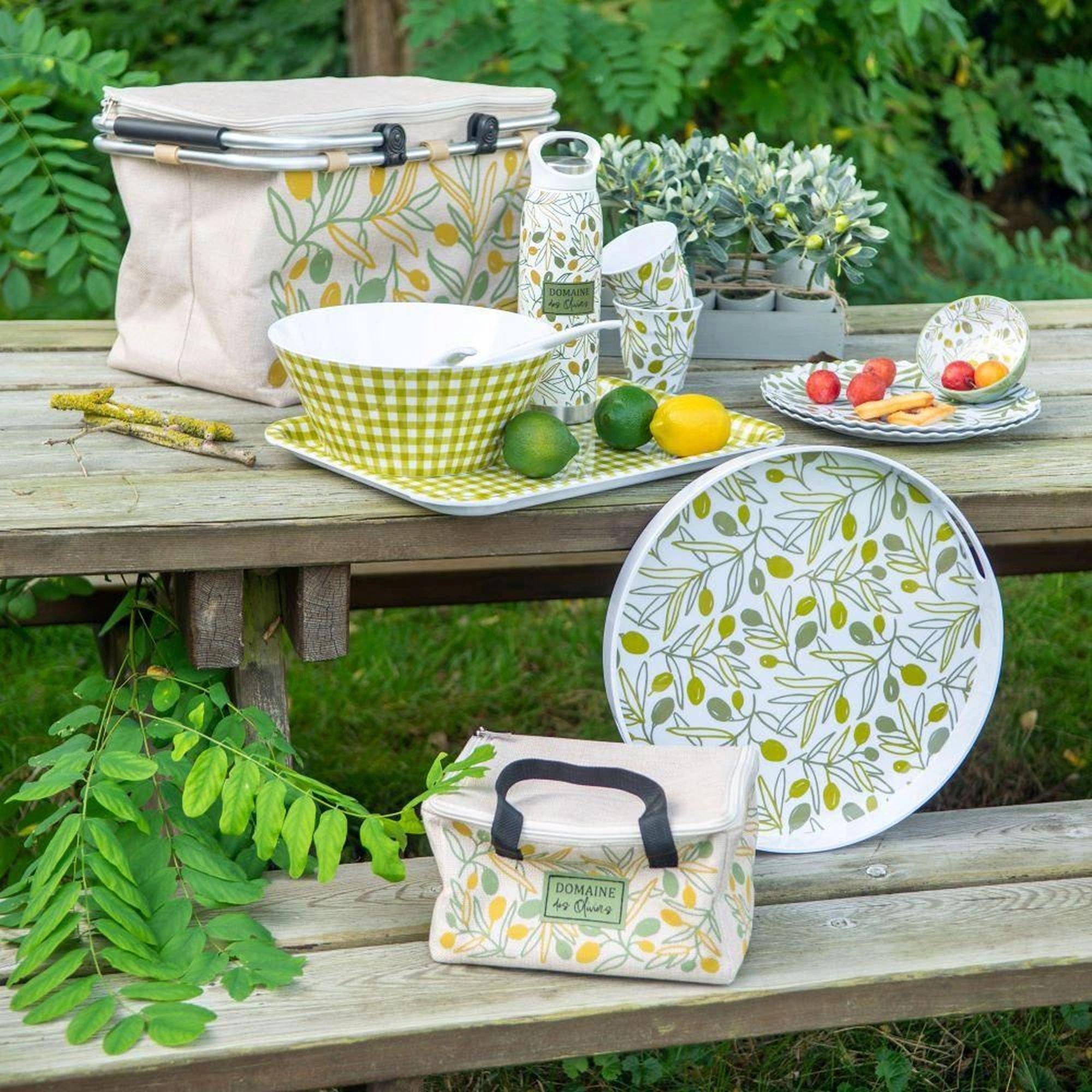 Lot de 2 assiettes mélamine Olivia vert Ø27 cm - Amadeus - Image 1