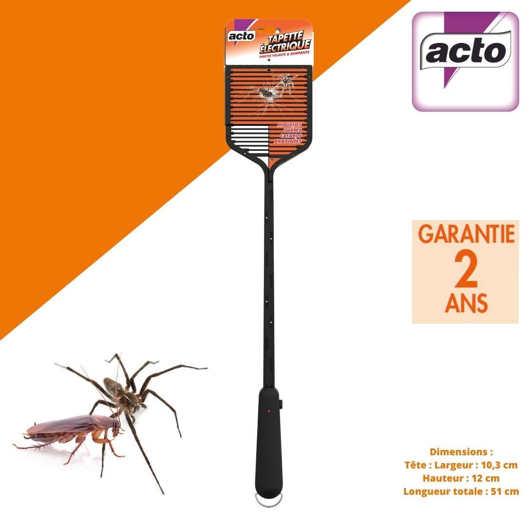 Tapette électrique anti-insectes aluminium noir L.10.5 cm l.3 cm H.19 cm - Acto - Imagen 1