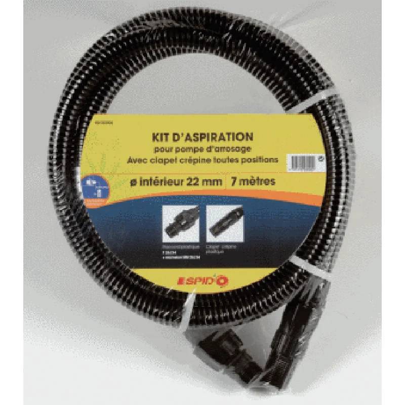 Spido - Kit d'aspiration en plastique blanc L.7.0 m Ø22 mm - Spido - Imagen 1