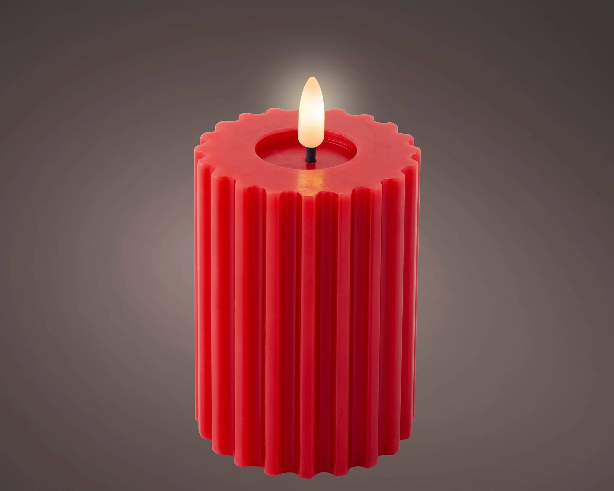 Bougie LED Strie Rouge – - Image 2