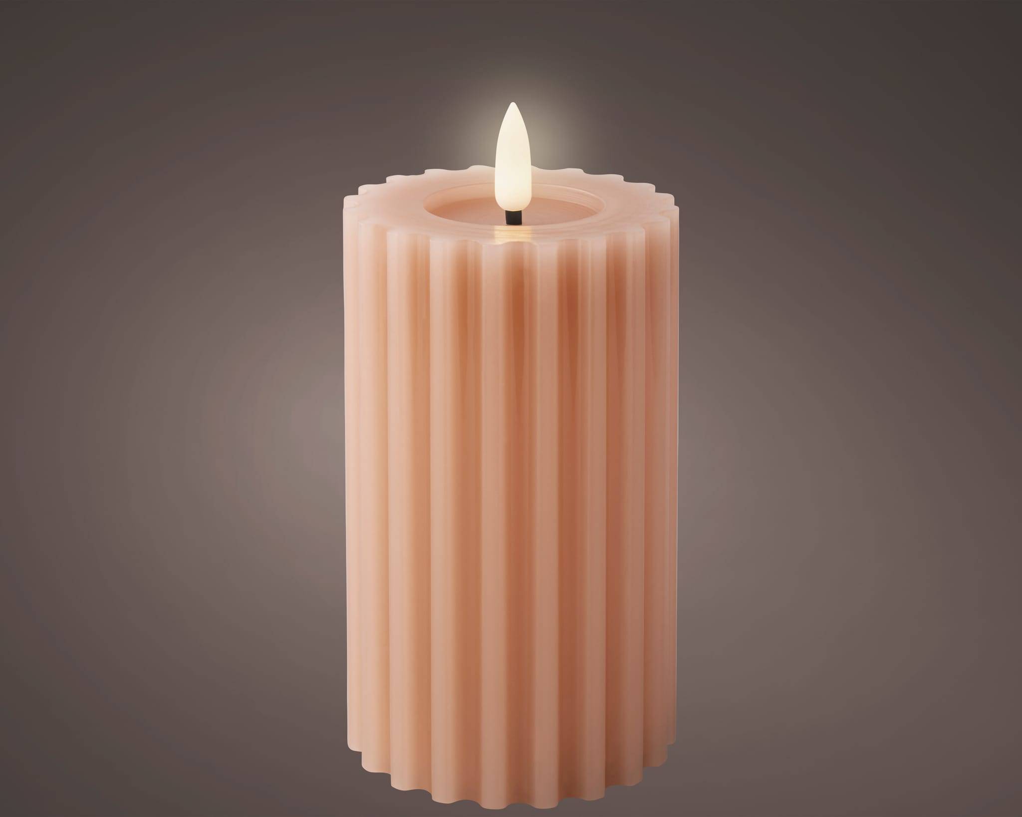 Bougie LED Strié Beige - Image 2