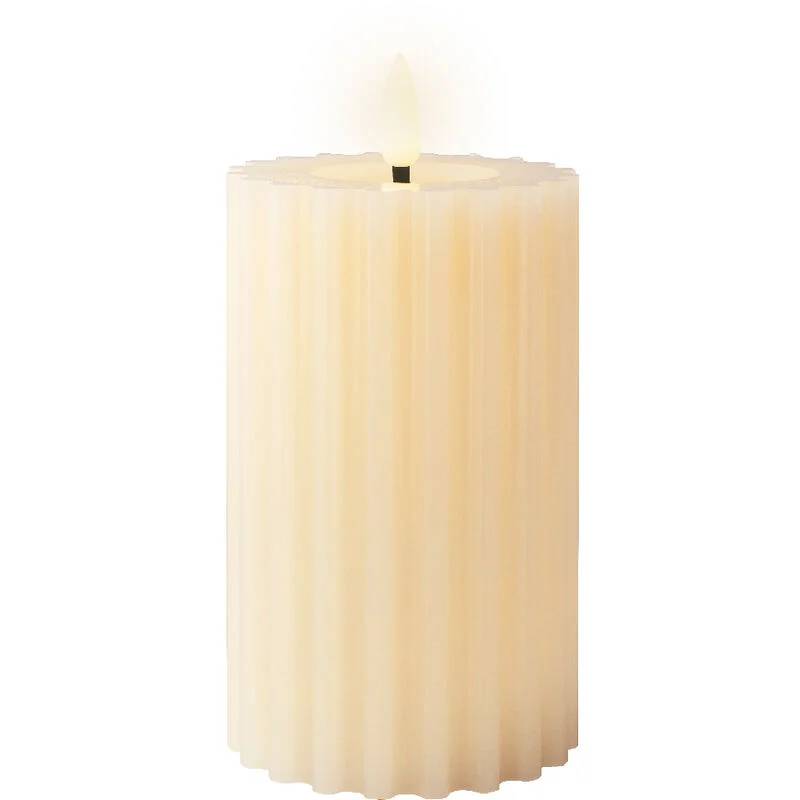Bougie LED Striée Écru - Image 6