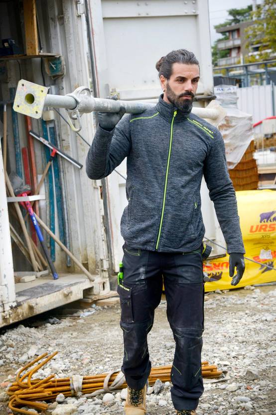 Nineworths - Gilet de travail Lenny gris chine/jaune fluo taille L - Nine Worths - Image 3