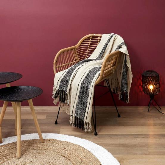 Plaid berbère rayures coton 120 x 150 cm – THE HOME DECO FACTORY - Image 8
