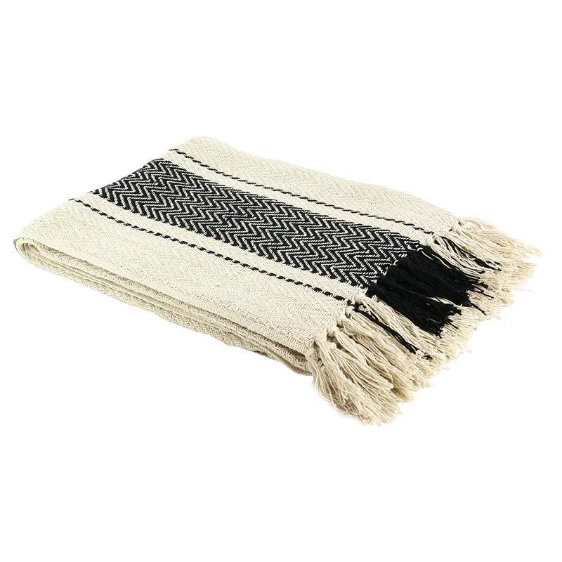 Plaid berbère rayures coton 120 x 150 cm – THE HOME DECO FACTORY - Image 4