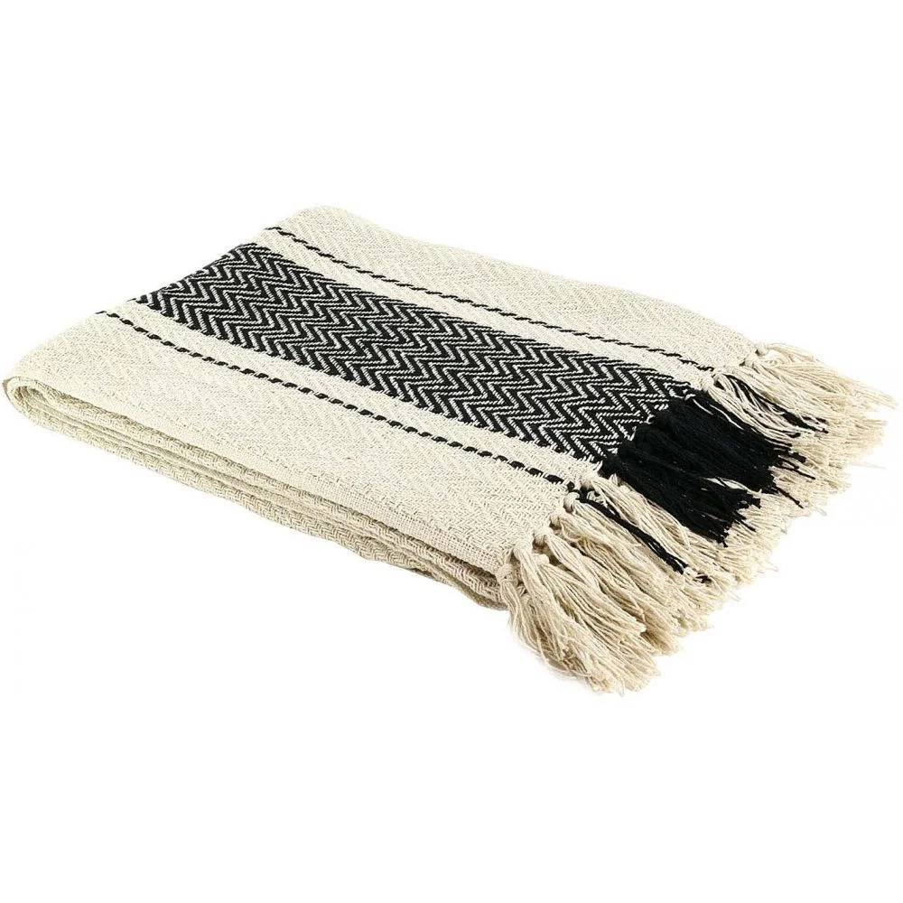 Plaid berbère rayures coton 120 x 150 cm – THE HOME DECO FACTORY - Image 2