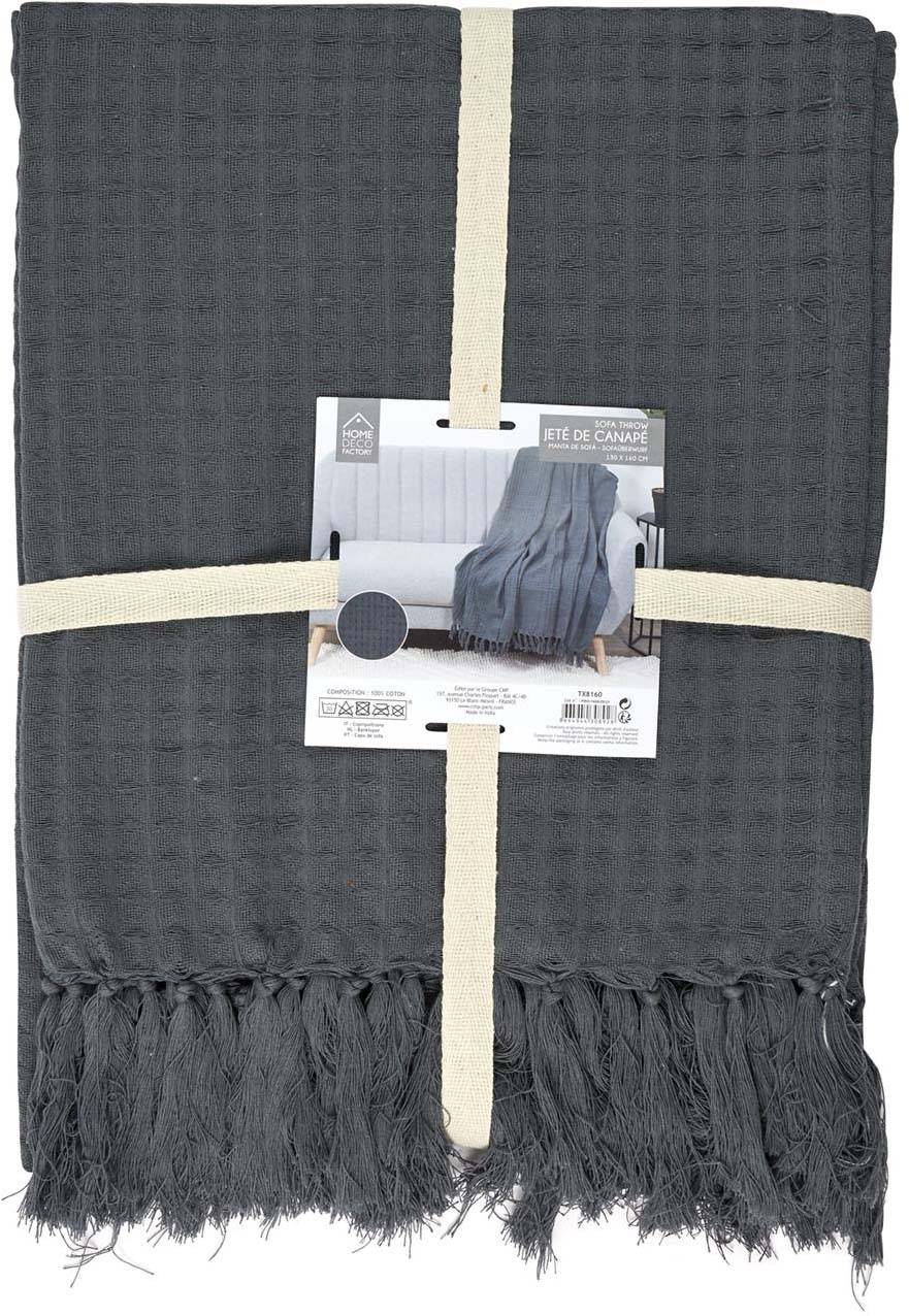 The Home Deco Factory - Manta gofrada algodón gris antracita 130 x 160 cm - THE HOME DECO FACTORY - Imagen 10