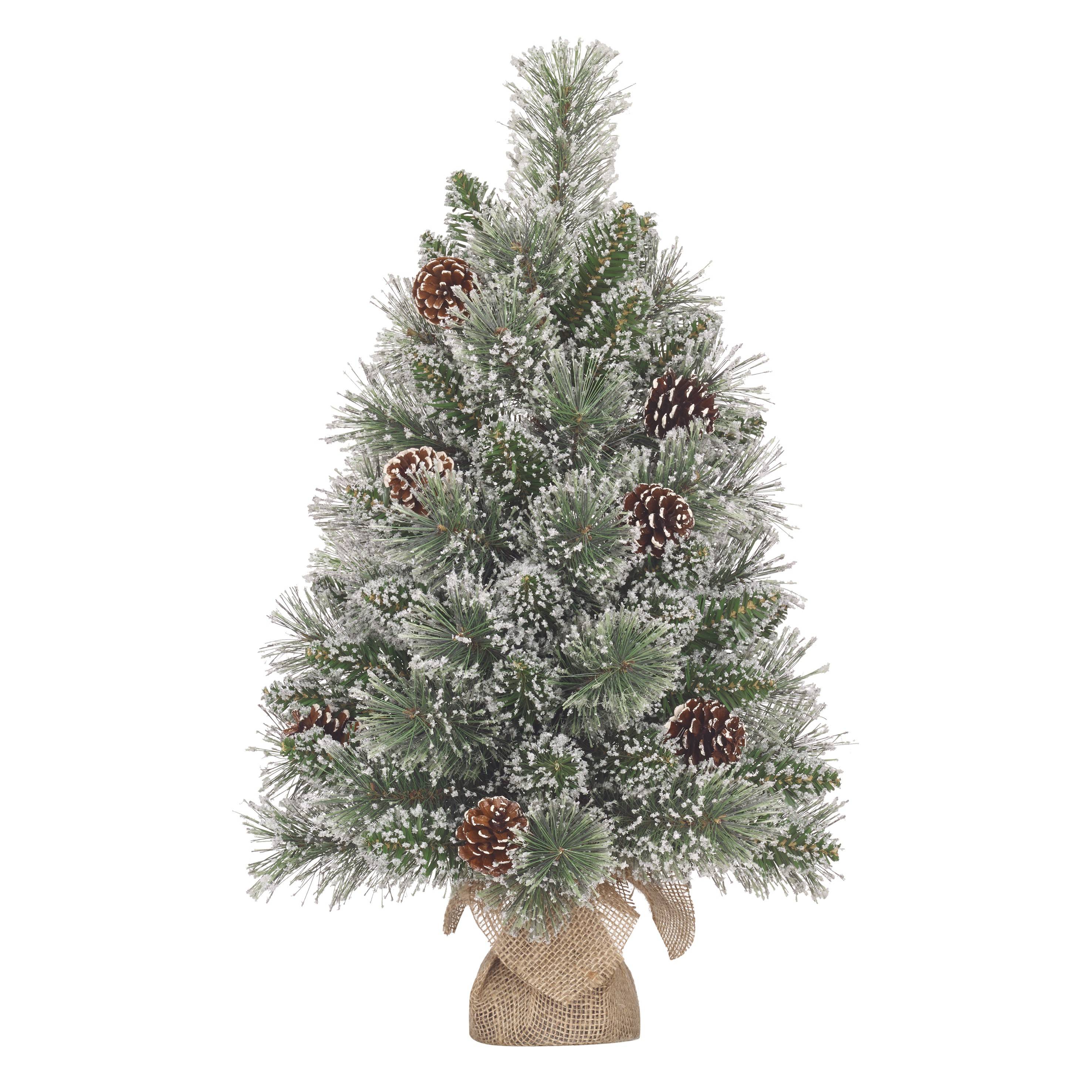 Black Box Trees - Sapin Noël Vandans toile de jute vert givre - Ø 36 x H. 60 cm