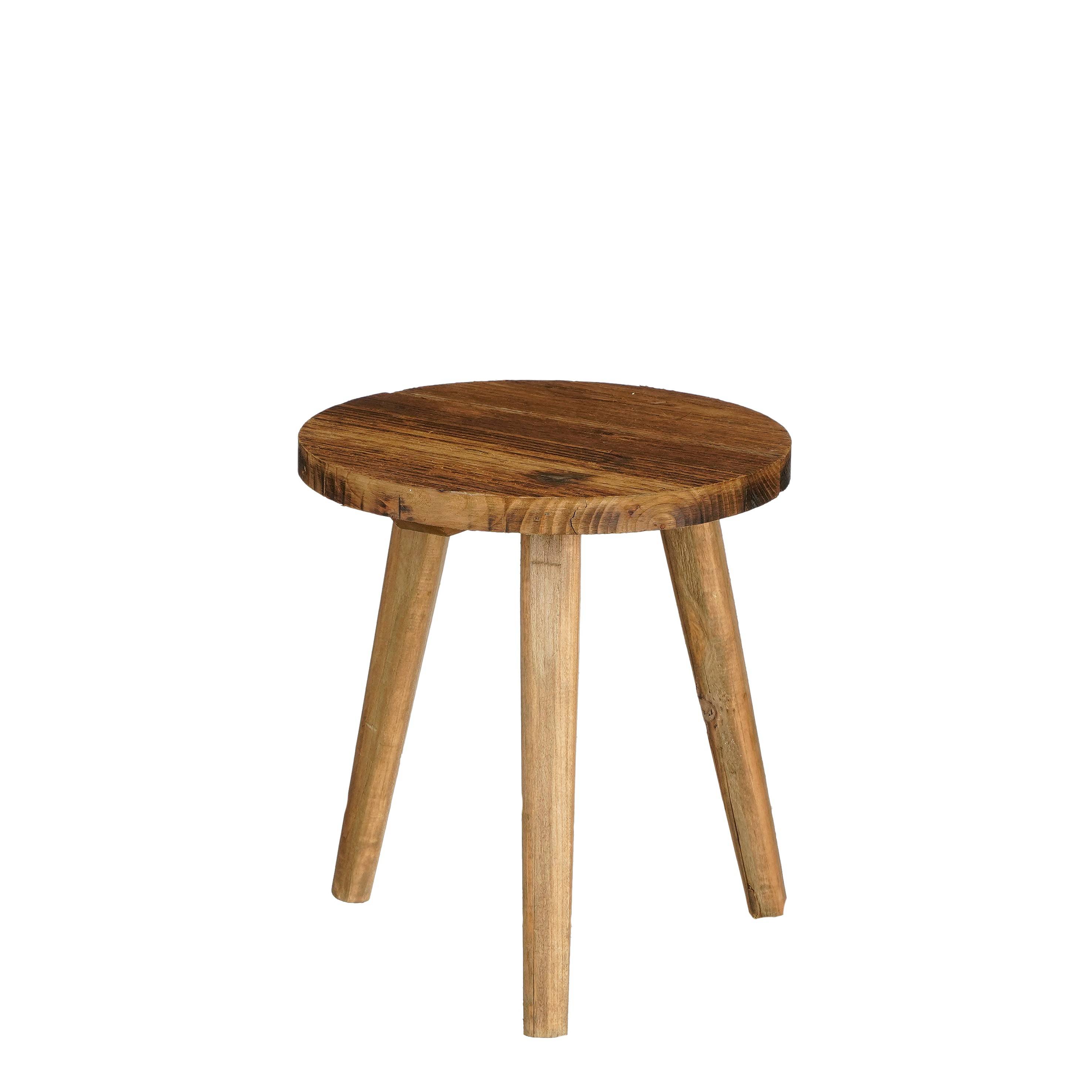 Mica Decorations - Mesa de servicio madera reciclada marrón - Ø 26 x H. 28 cm