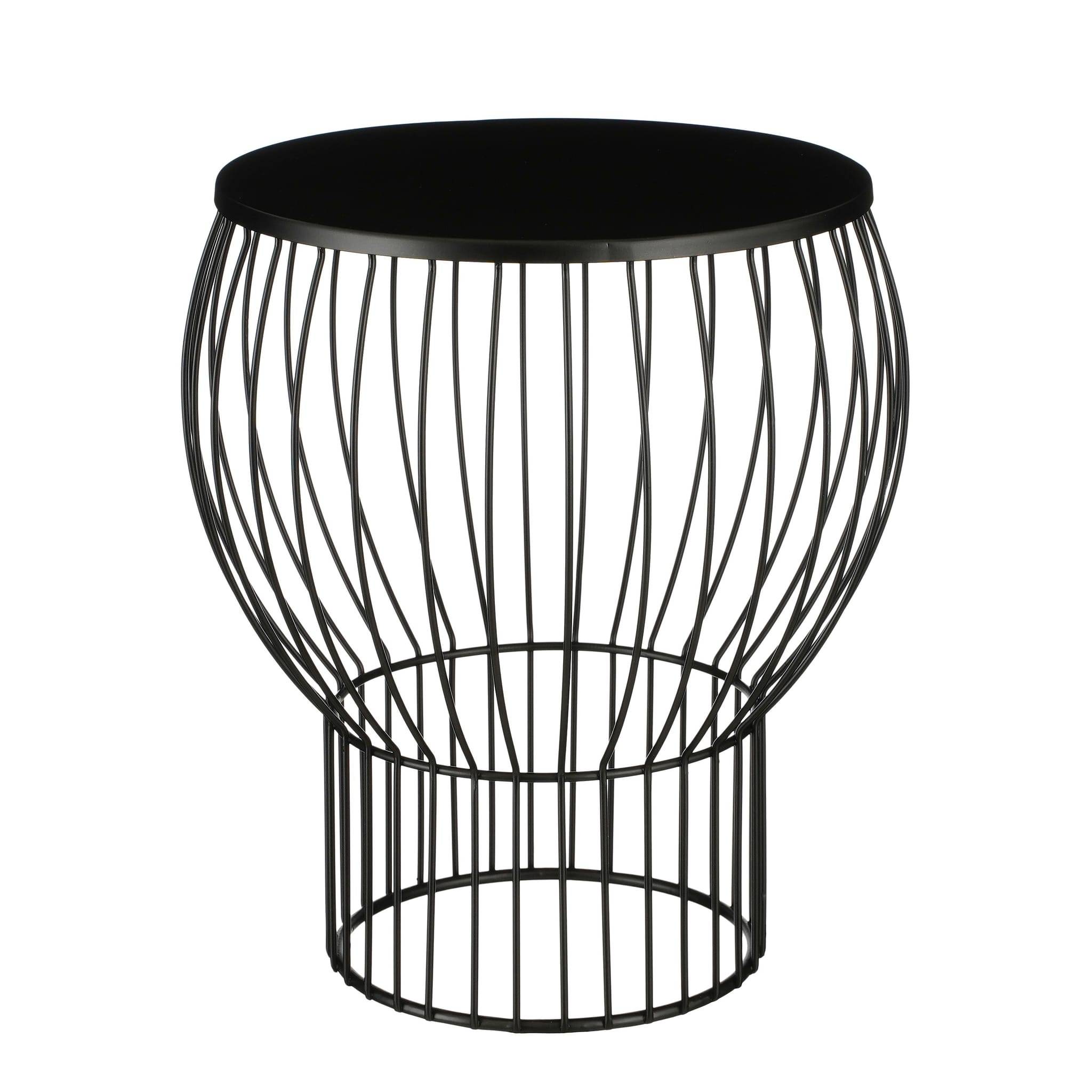 Mica Decorations - Adamo mesa de servicio negra - Ø 33 x H.38 cm