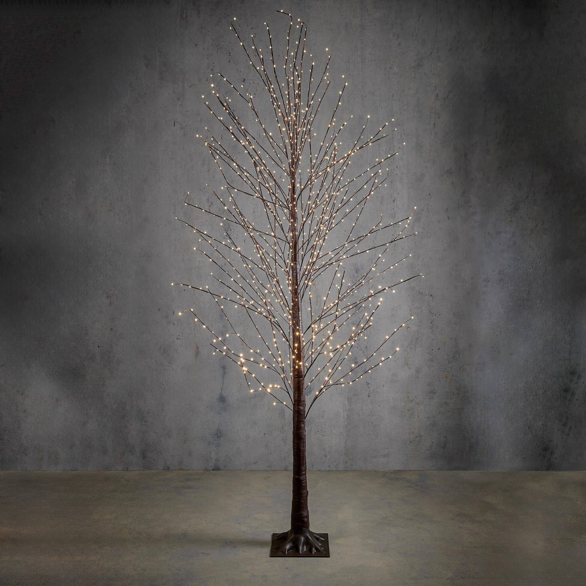 Luca Lighting - Arbre brun blanc classique avec minuteur - Ø 70 x H. 240 cm