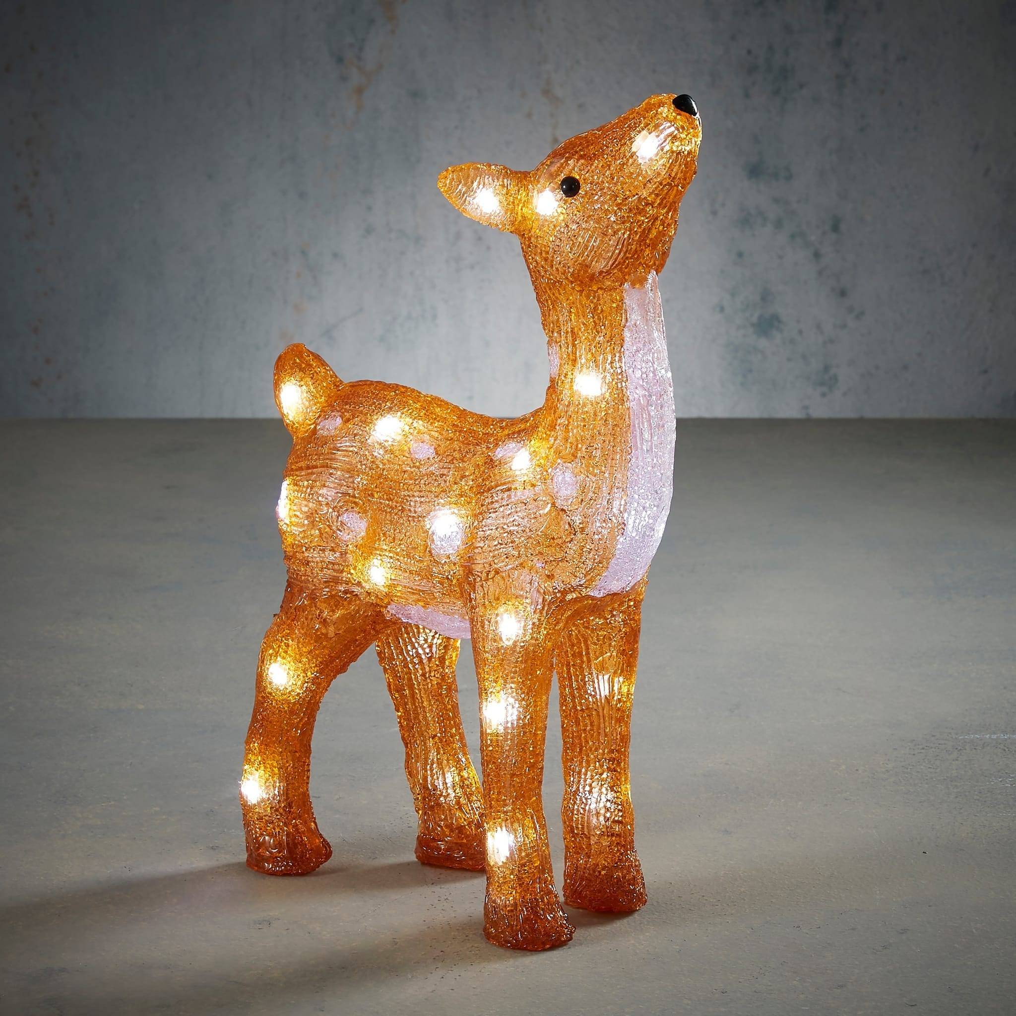 Luca Lighting - Cerf acrylique marron blanc - L. 26 x l. 11 x H. 38 cm