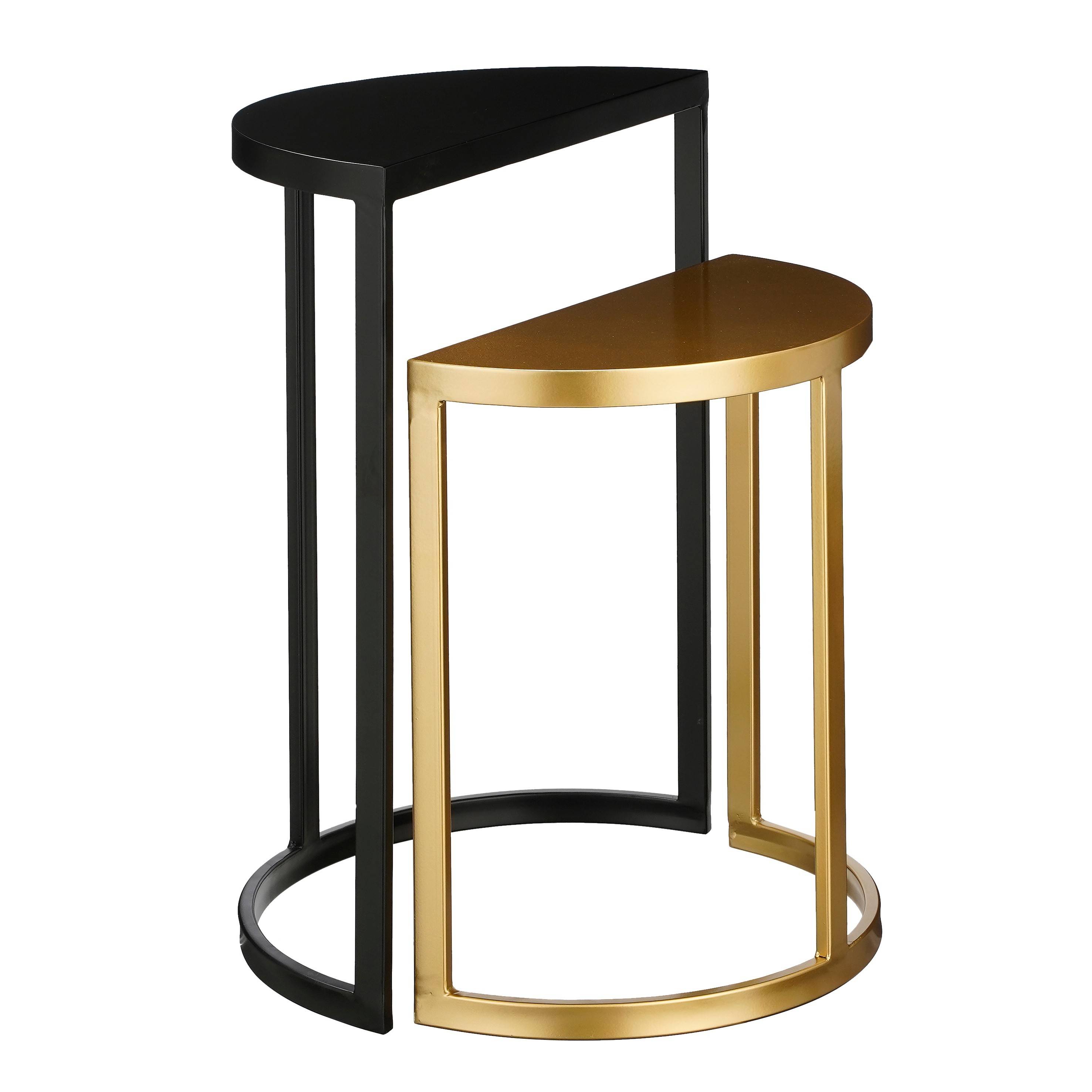 Mica Decorations - Mesa de servicio Noah negra - L. 45 x l. 22 x H. 58 cm
