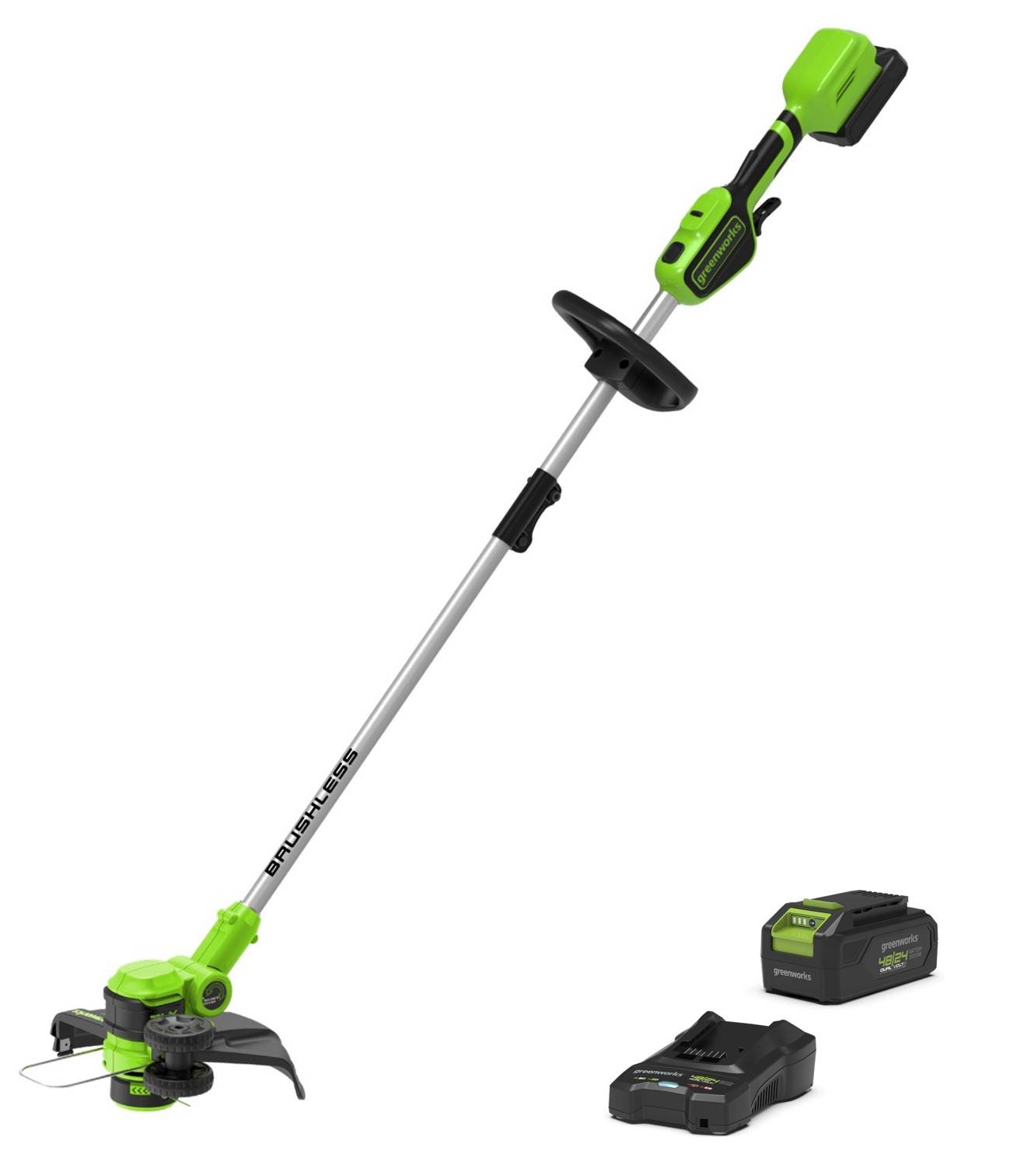 Greenworks - Coupe-bordures sans fil 48V batterie et chargeur inclus Ø 33 cm- GREENWORKS