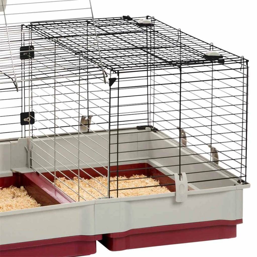 Cage Krolik 160 pour lapins acier et plastique bordeaux L.162 l.60 H.50 cm - Ferplast