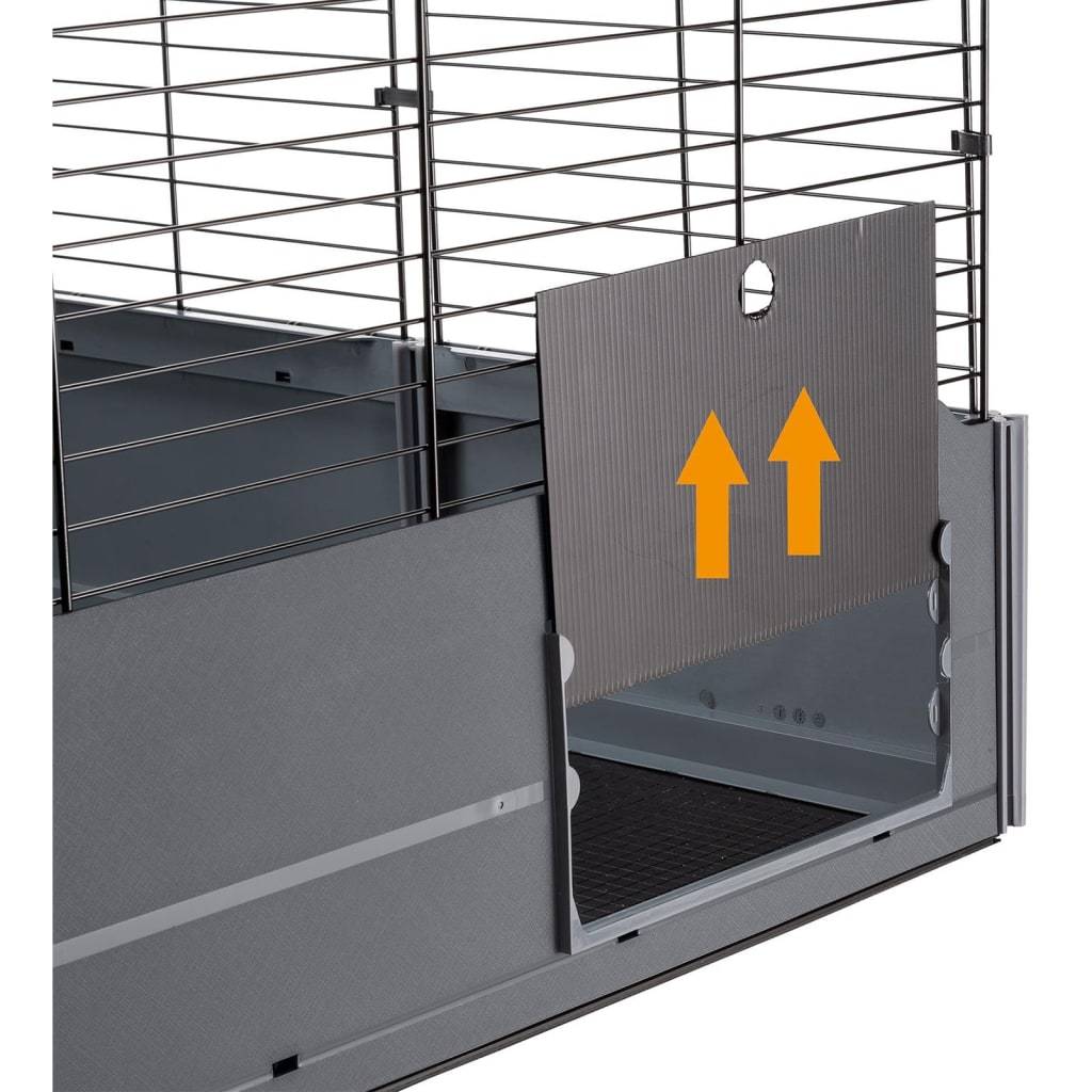 Cage à lapins modulaire métal et plastique noir L.107.5 cm l.72 cm H.50 cm - Ferplast - Imagen 4
