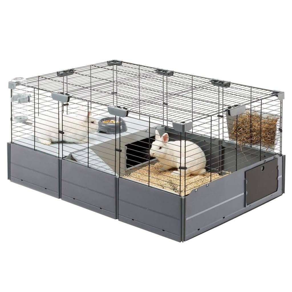Cage à lapins modulaire métal et plastique noir L.107.5 cm l.72 cm H.50 cm - Ferplast - Imagen 6
