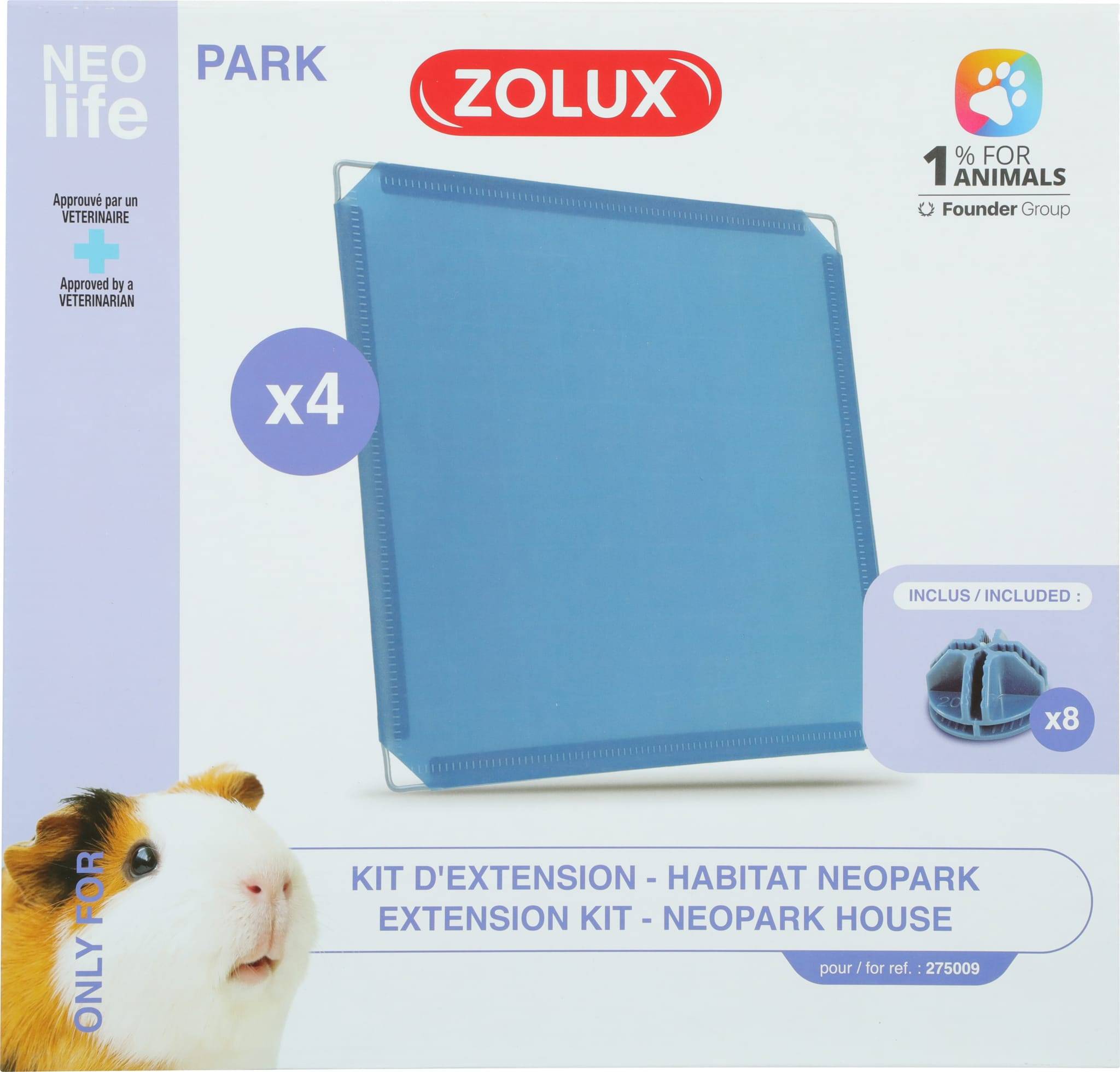 Zolux - Kit 4 plaques extension habitat cochon d inde neolife