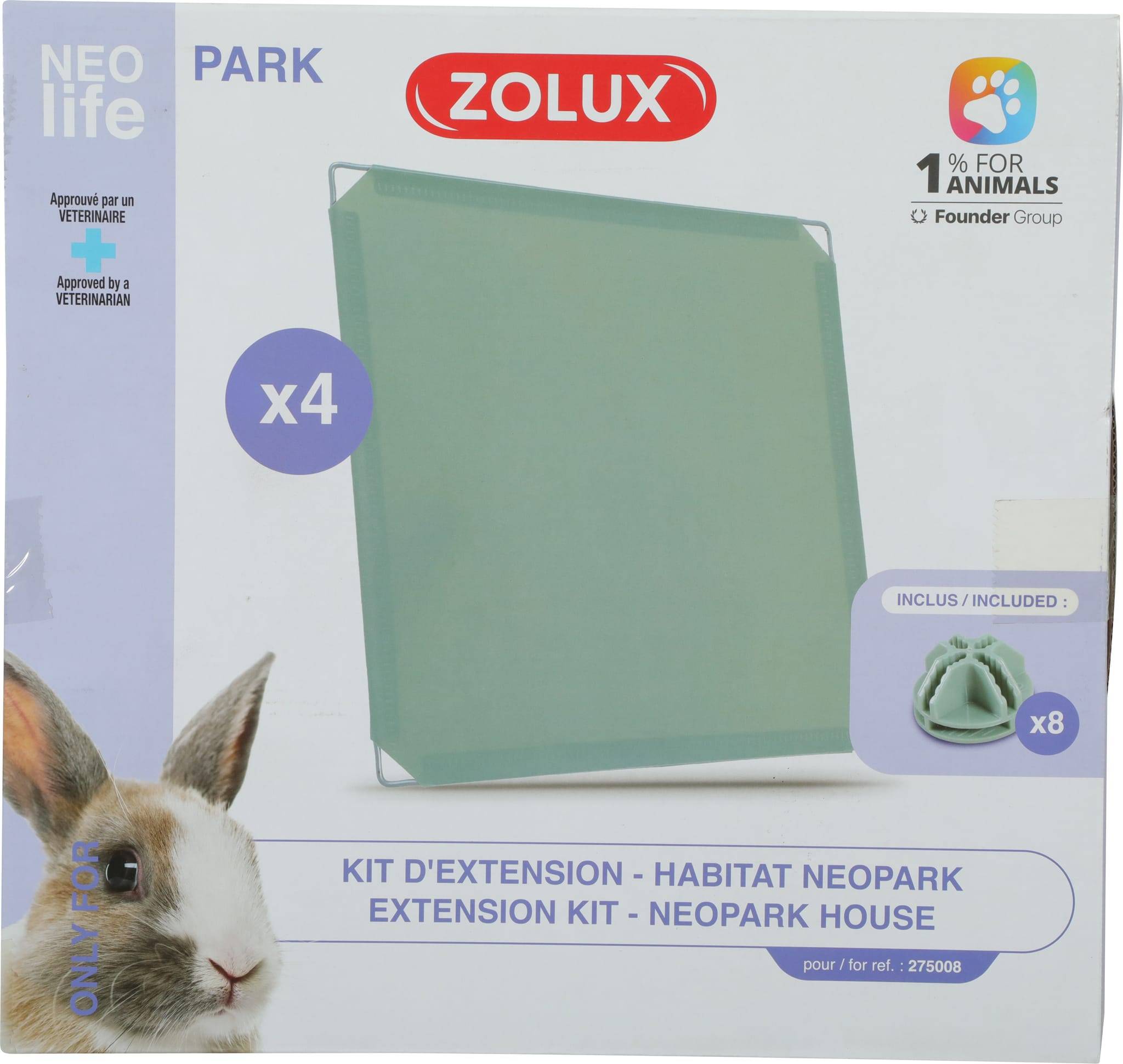 Zolux - Kit 4 plaques extension habitat lapin neolife