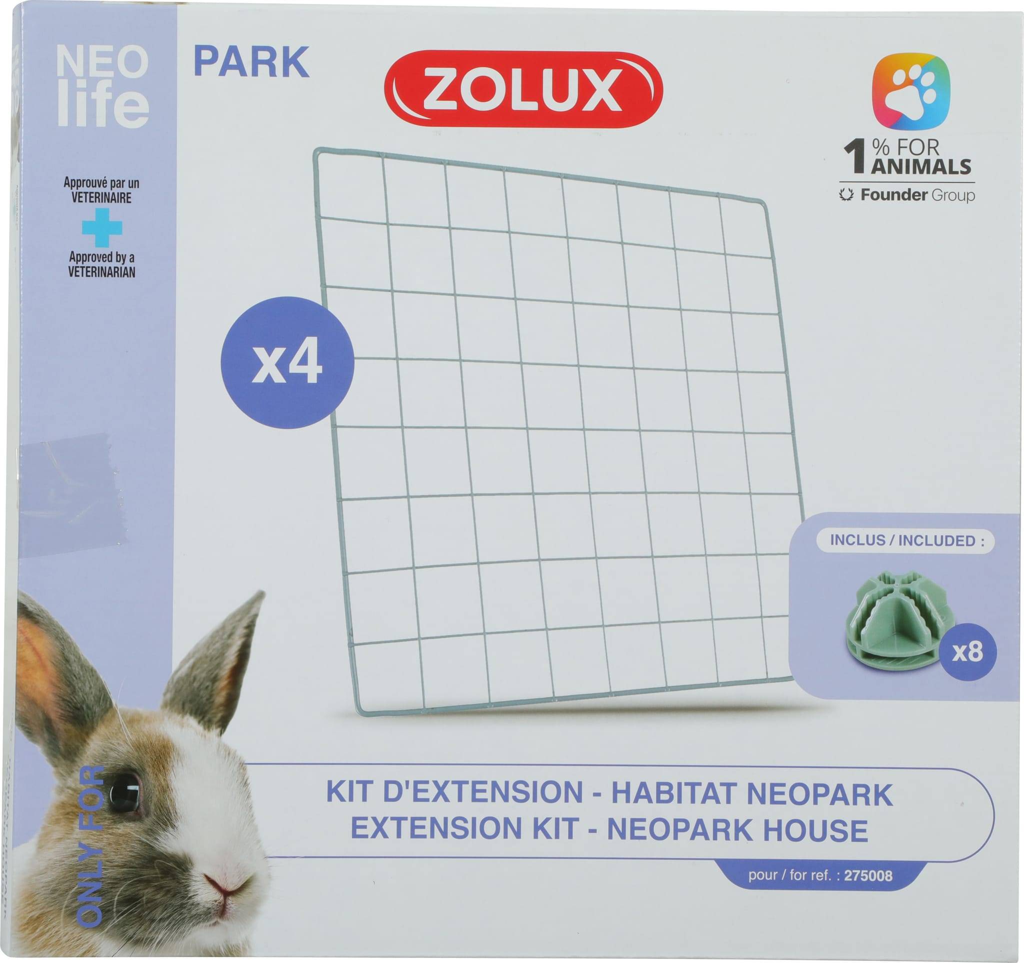 Zolux - Kit 4 grilles extension habitat lapin neolife