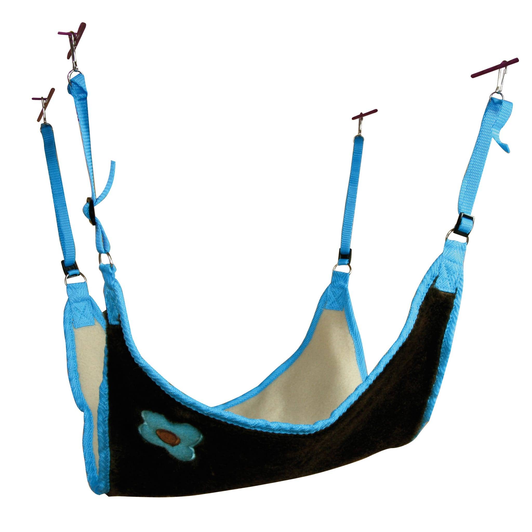 Hamac Paradise pour furet textile bleu et marron L.30 cm P.30 cm - Zolux